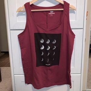 Graphic tank top, Old Navy maroon tank top